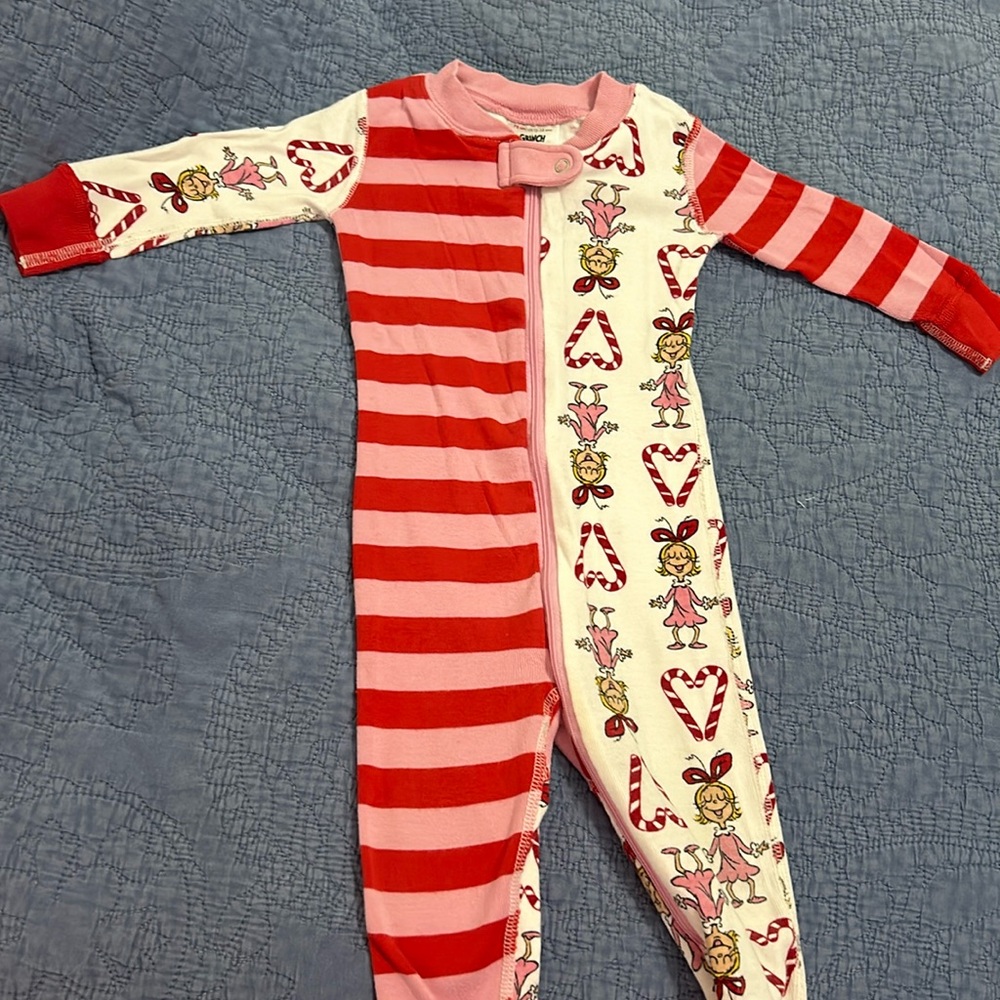 Hanna Anderson grinch Cindy Lou hoo one piece zip